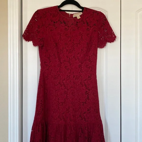 MICHAEL Michael Kors | Dresses | Michael Michael Kors Red Lace Dress Size |  Poshmark